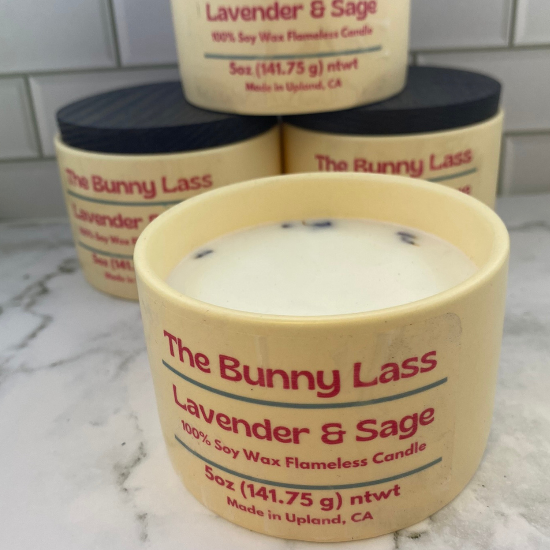 Lavender & Sage Flameless Soy Wax Candle - 5 oz